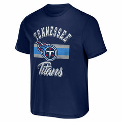 Tennessee Titans NFL x Darius Rucker Collection Stripe T-Shirt - Navy for sale