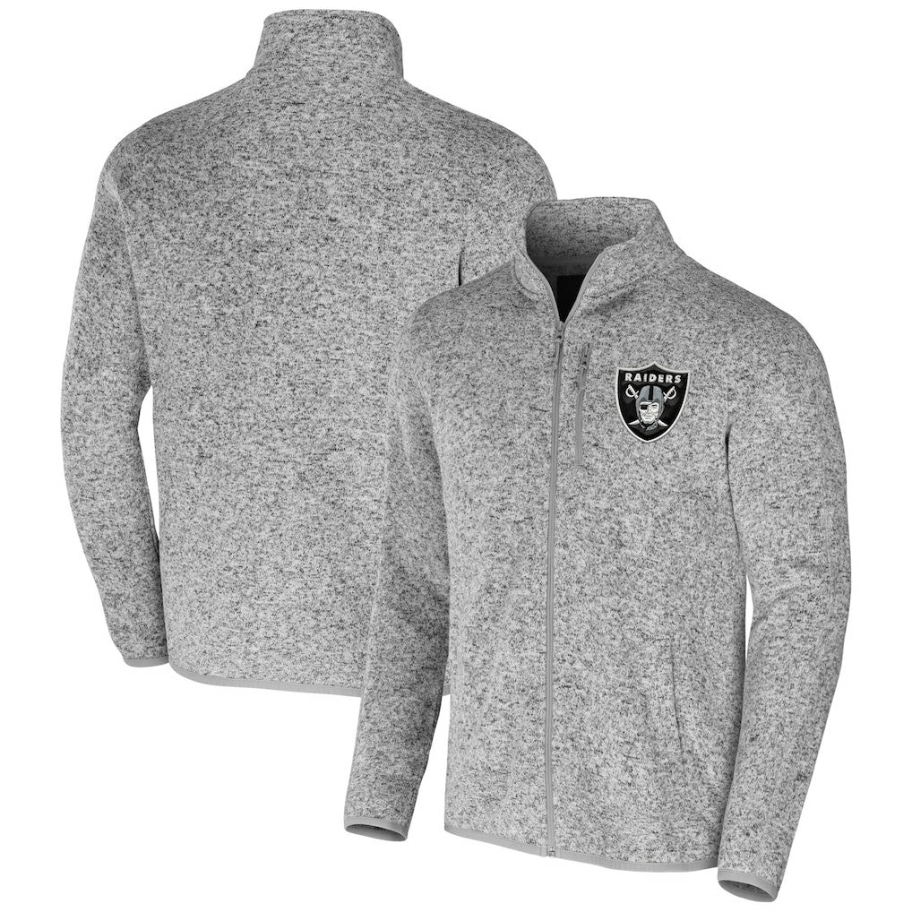 Las Vegas Raiders NFL x Darius Rucker Collection Fleece Full-Zip Jacket - Heather Gray for sale