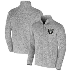 Las Vegas Raiders NFL x Darius Rucker Collection Fleece Full-Zip Jacket - Heather Gray for sale