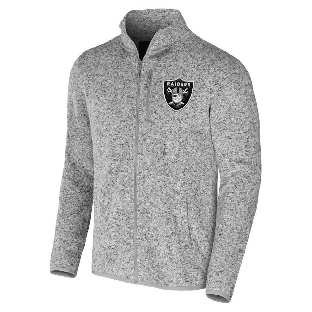Las Vegas Raiders NFL x Darius Rucker Collection Fleece Full-Zip Jacket - Heather Gray for sale