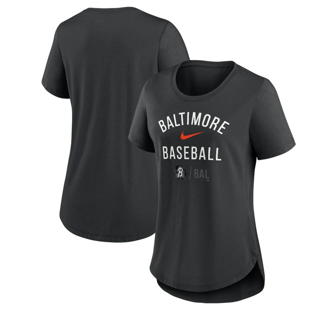 Baltimore Orioles Women's City Connect Tri-Blend T-Shirt - Black | Nike