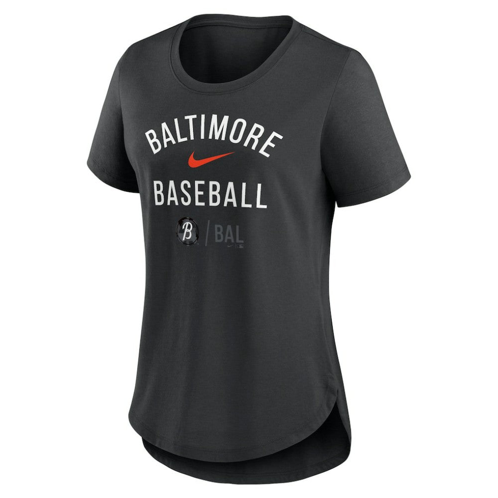 Baltimore Orioles Women's City Connect Tri-Blend T-Shirt - Black | Nike
