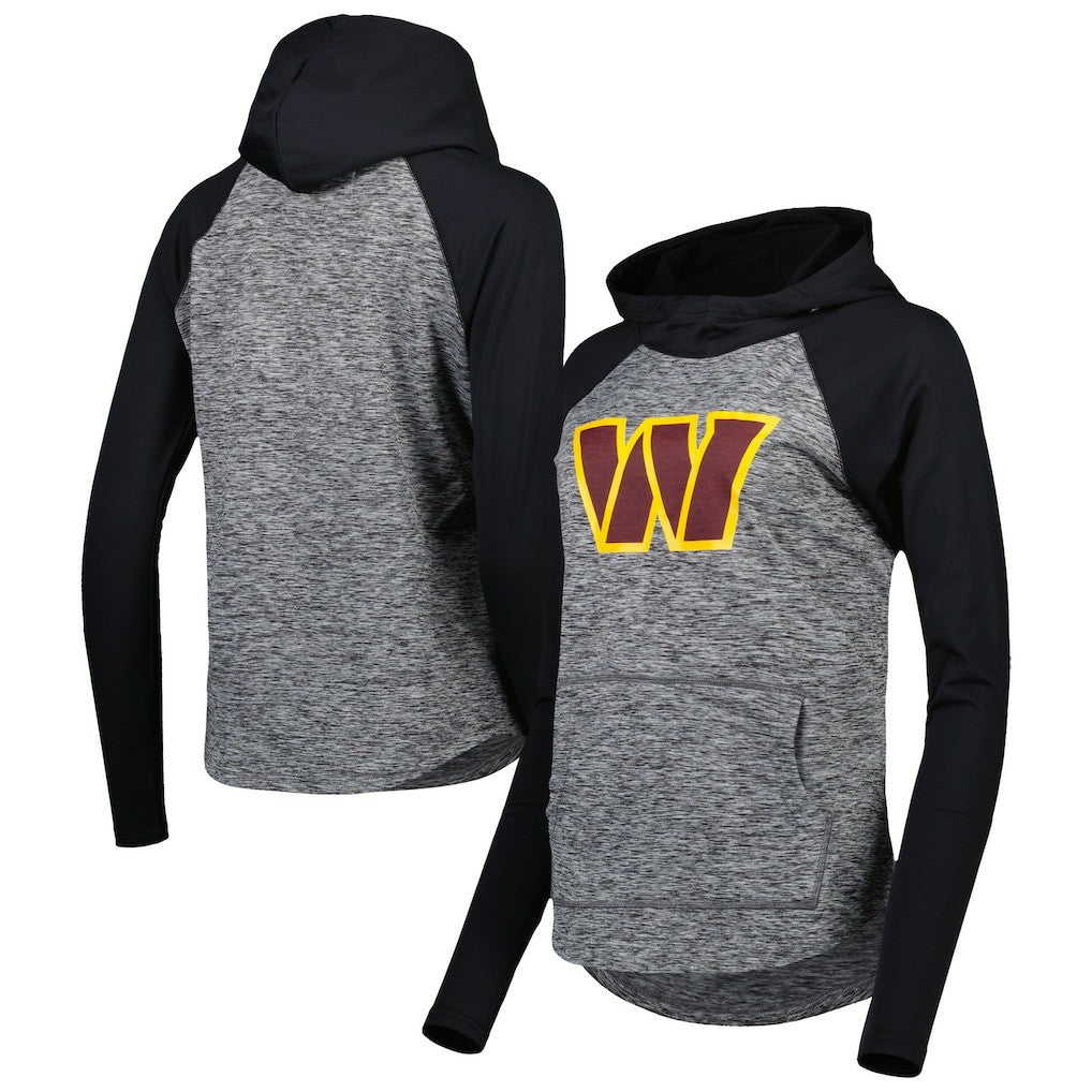 Washington Commanders G-III 4Her by Carl Banks Women's Championship Ring Raglan Pullover Hoodie - Heathered Gray/Black on sale