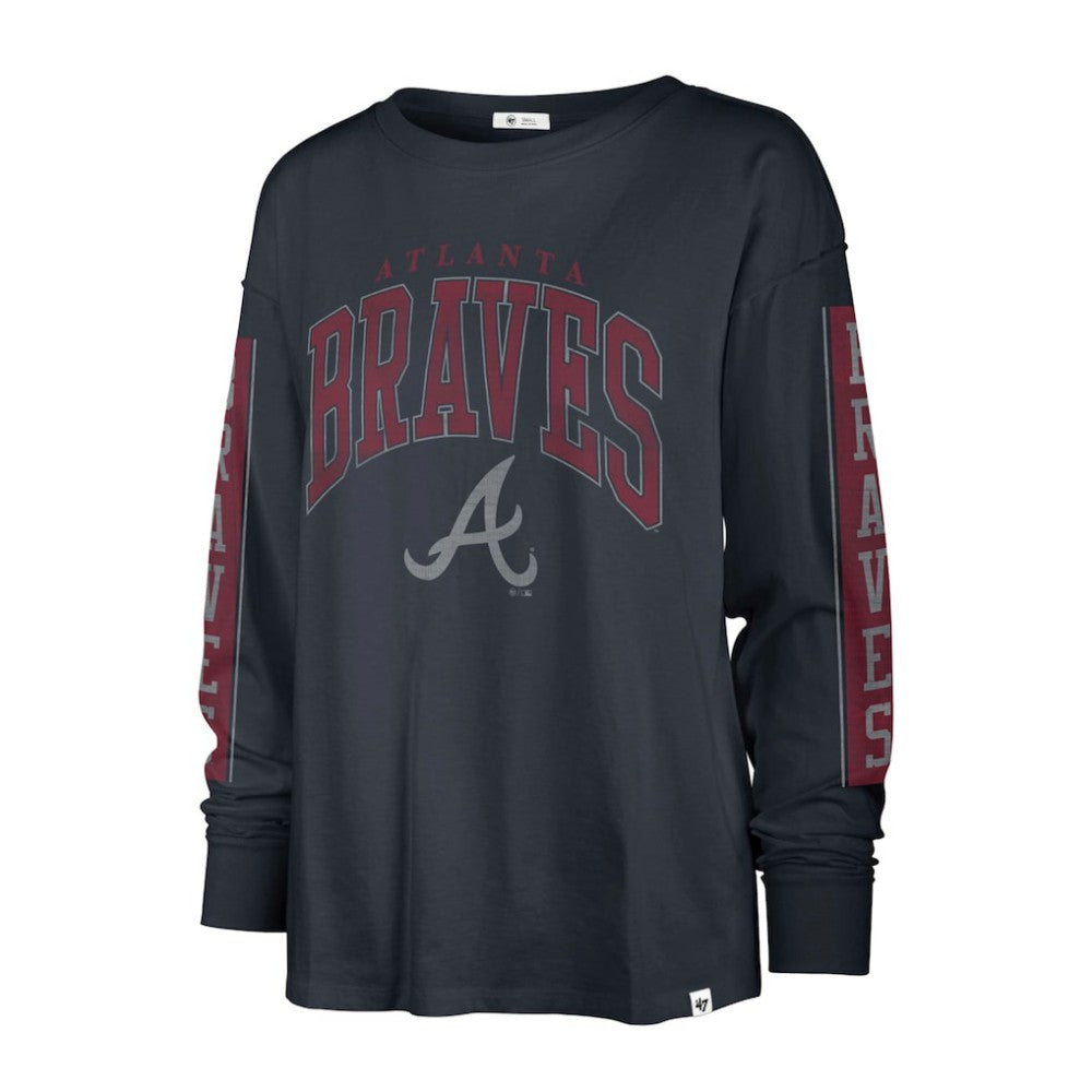 Atlanta Braves Women's Statement Long Sleeve T-Shirt - Navy | 47 brand