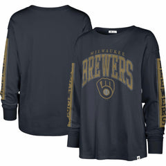 Milwaukee Brewers Women's Statement Long Sleeve T-Shirt - Navy | 47 brand
