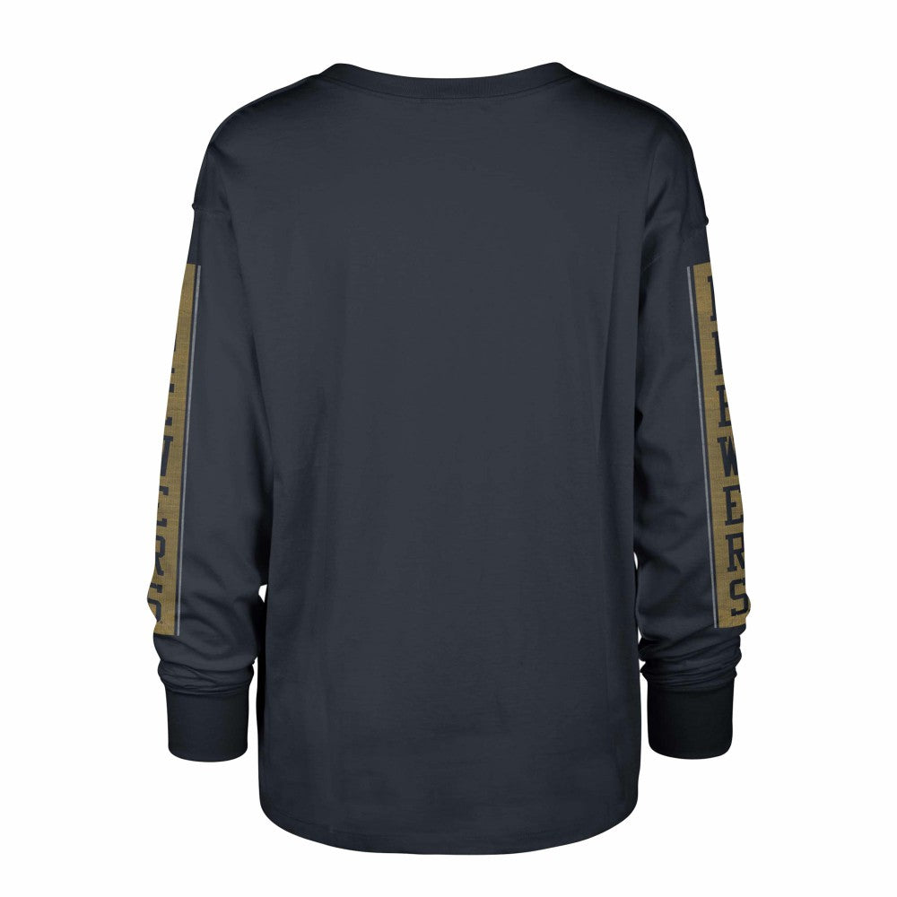 Milwaukee Brewers Women's Statement Long Sleeve T-Shirt - Navy | 47 brand