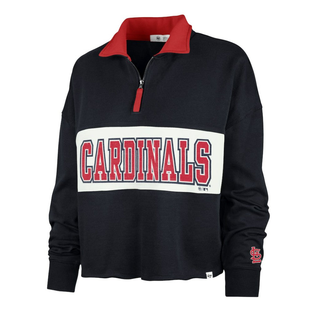 St. Louis Cardinals Women's Remi Quarter-Zip Cropped Top - Navy | 47 brand