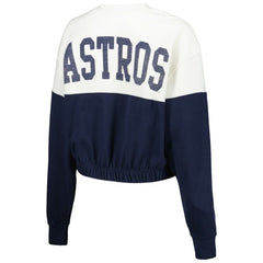 Houston Astros Women's Take Two Bonita Pullover Sweatshirt - White/Navy | 47 brand