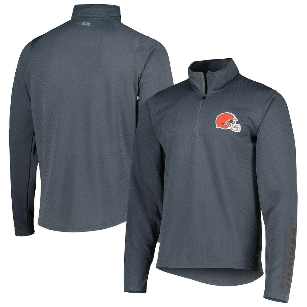 Cleveland Browns MSX by Michael Strahan Half-Zip Pullover - Charcoal outlet