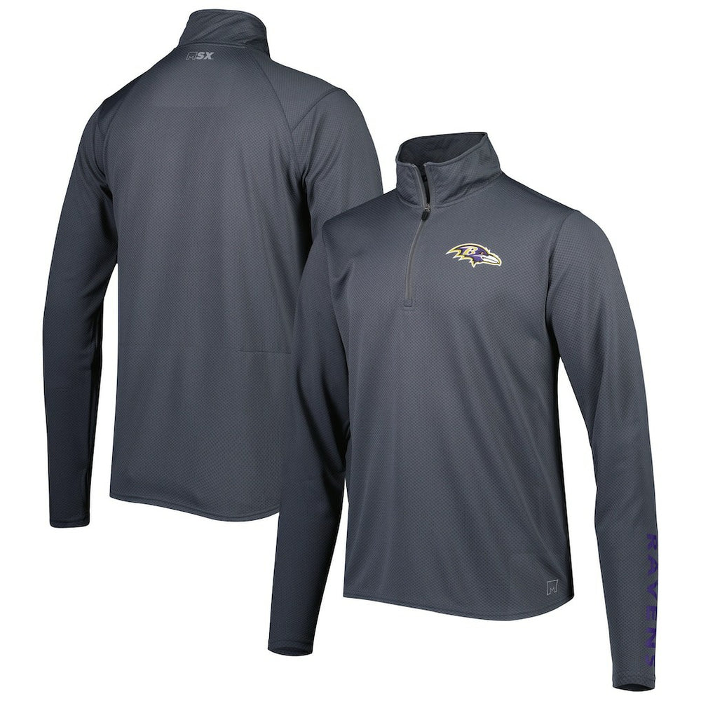 Baltimore Ravens MSX by Michael Strahan Half-Zip Pullover - Charcoal on sale