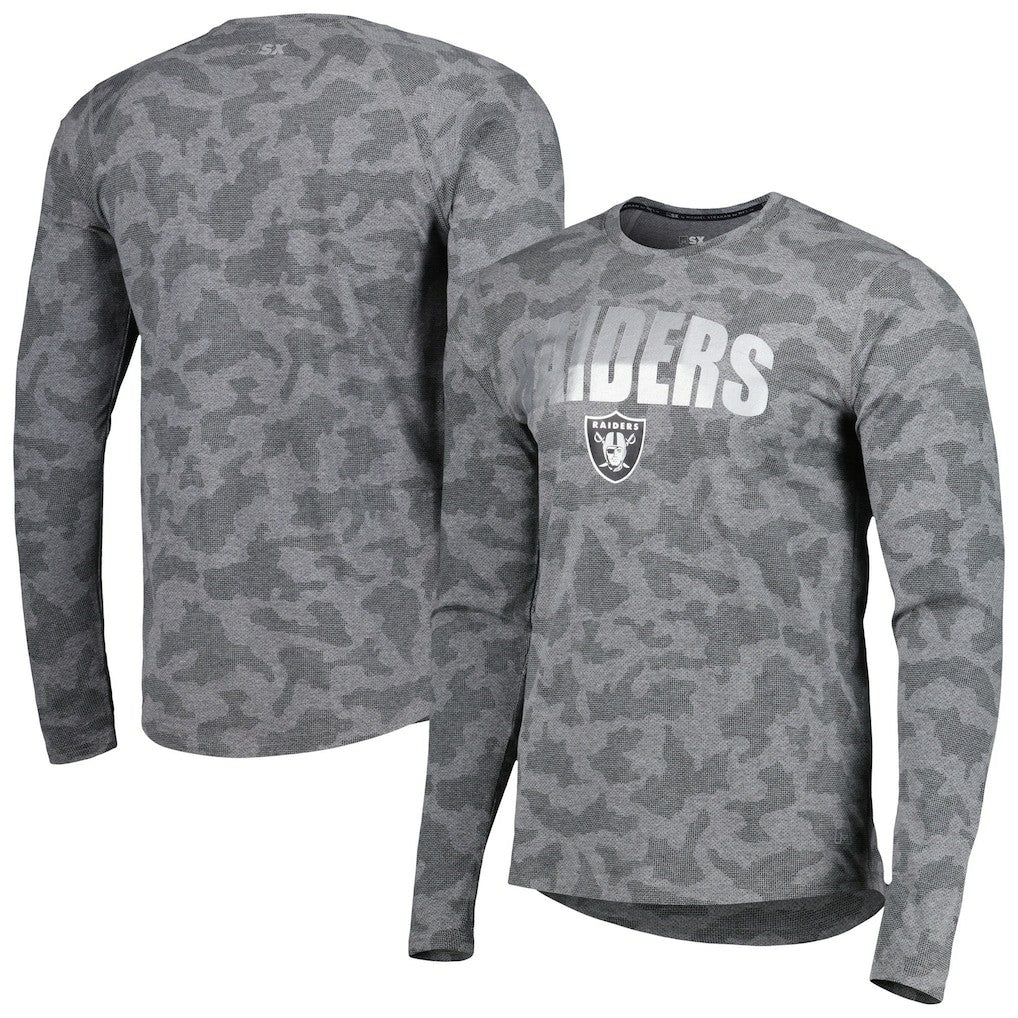 Las Vegas Raiders MSX by Michael Strahan Performance Camo Long Sleeve T-Shirt - Black cheap