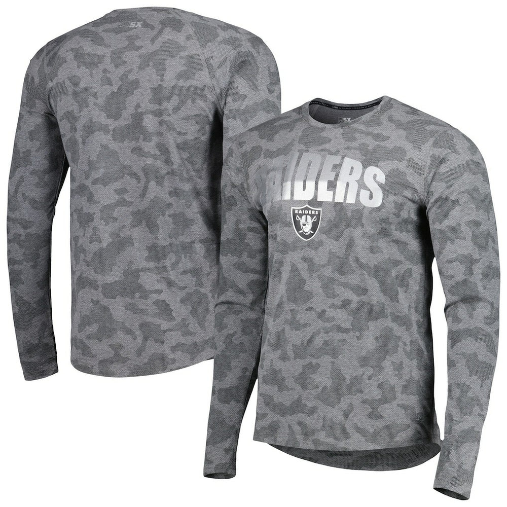 Las Vegas Raiders MSX by Michael Strahan Performance Camo Long Sleeve T-Shirt - Black cheap