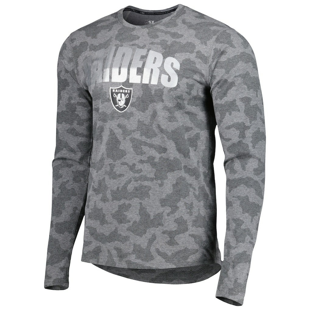 Las Vegas Raiders MSX by Michael Strahan Performance Camo Long Sleeve T-Shirt - Black cheap