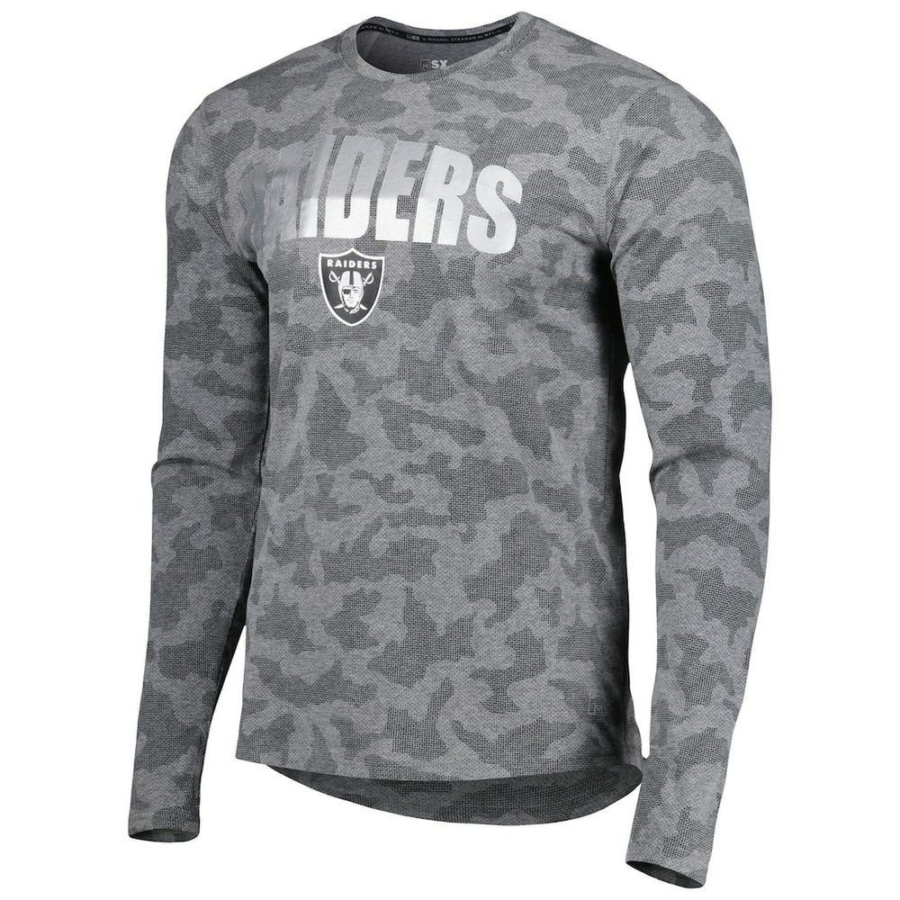 Las Vegas Raiders MSX by Michael Strahan Performance Camo Long Sleeve T-Shirt - Black cheap