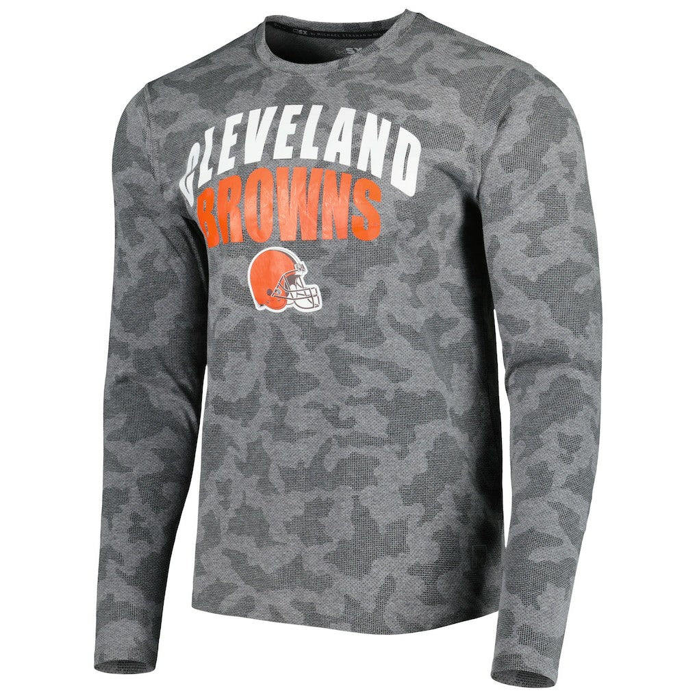 Cleveland Browns MSX by Michael Strahan Performance Camo Long Sleeve T-Shirt - Black cheap