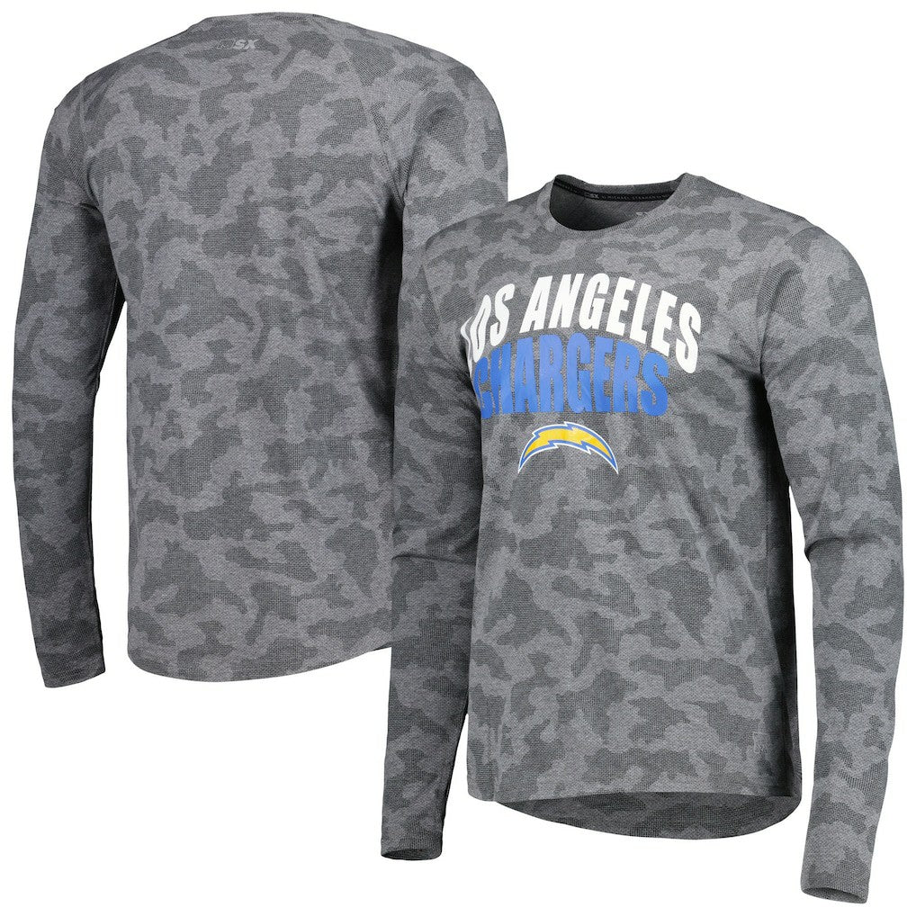 Los Angeles Chargers MSX by Michael Strahan Performance Camo Long Sleeve T-Shirt - Black for sale
