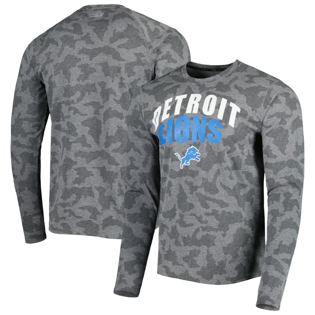 Detroit Lions MSX by Michael Strahan Performance Camo Long Sleeve T-Shirt - Black on sale