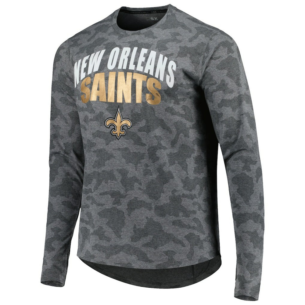 New Orleans Saints MSX by Michael Strahan Performance Camo Long Sleeve T-Shirt - Gray for sale