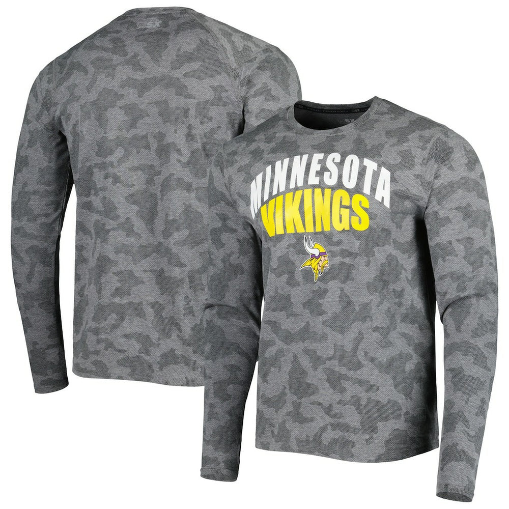 Minnesota Vikings MSX by Michael Strahan Performance Camo Long Sleeve T-Shirt - Black outlet