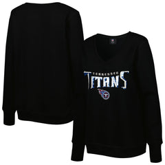 Tennessee Titans Cuce Women's Sequin Logo V-Neck Pullover Sweatshirt - Black discount