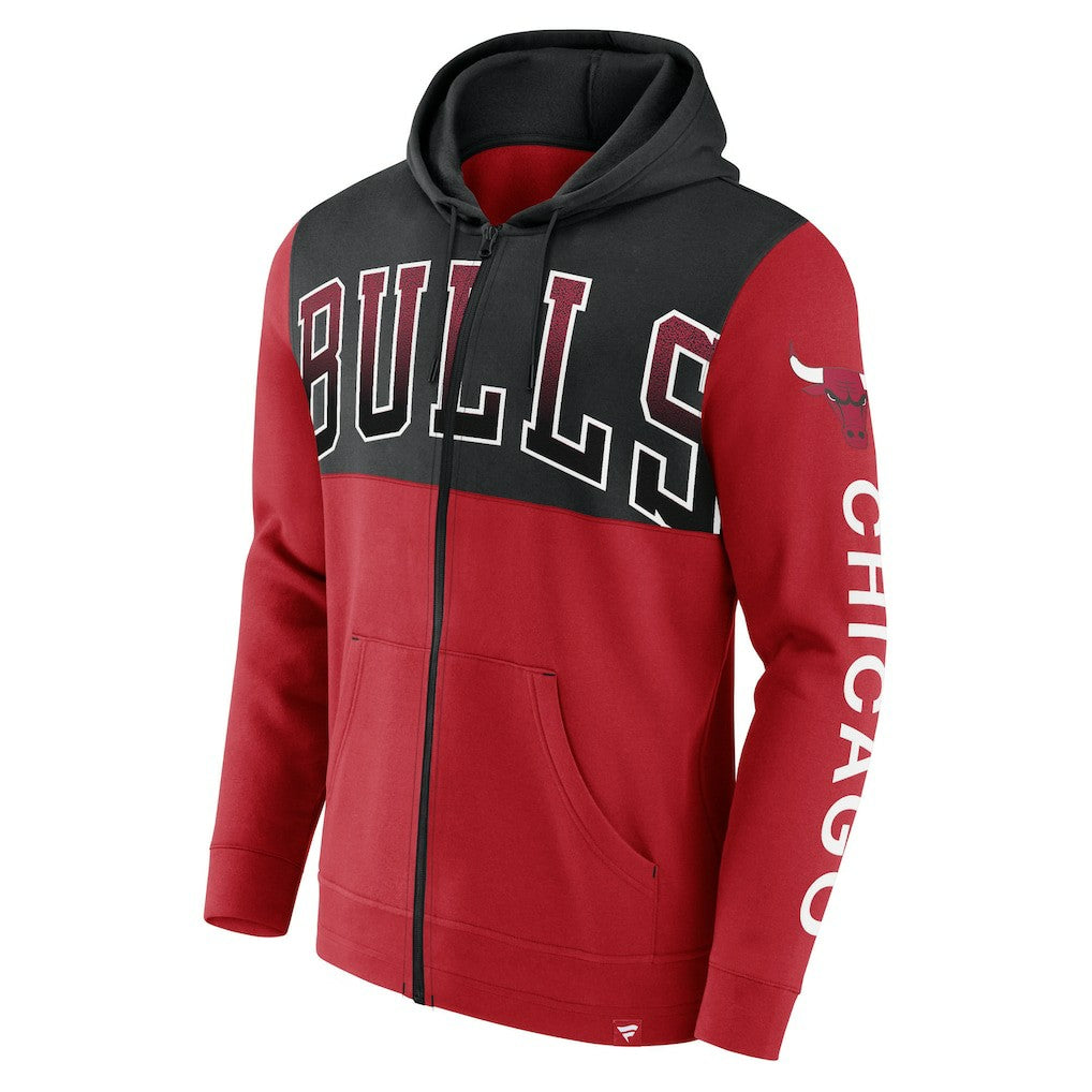 Chicago Bulls Skyhook Colorblock Full-Zip Hoodie - Red/Black | Fanatics cheap