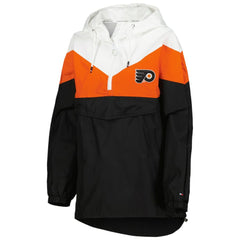 Philadelphia Flyers Tommy Hilfiger Women's Staci Half-Zip Windbreaker Jacket Orange/Black