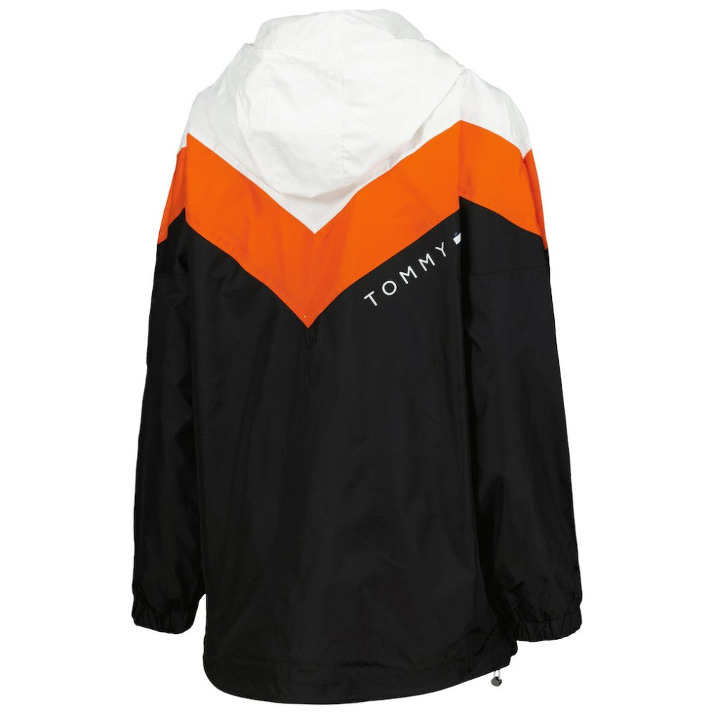Philadelphia Flyers Tommy Hilfiger Women's Staci Half-Zip Windbreaker Jacket Orange/Black