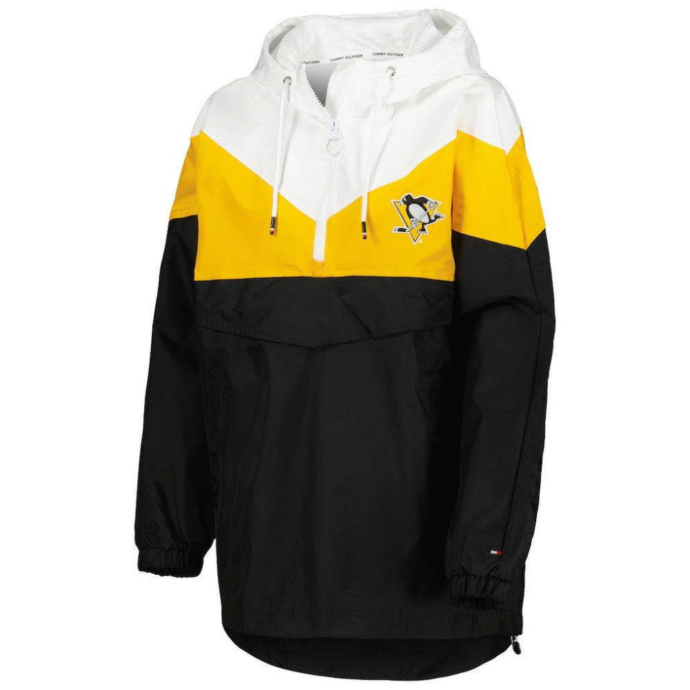 Pittsburgh Penguins Tommy Hilfiger Women's Staci Half-Zip Windbreaker Jacket Black/Gold