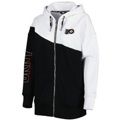 Philadelphia Flyers DKNY Sport Women's Gina Full-Zip Hoodie Black/White