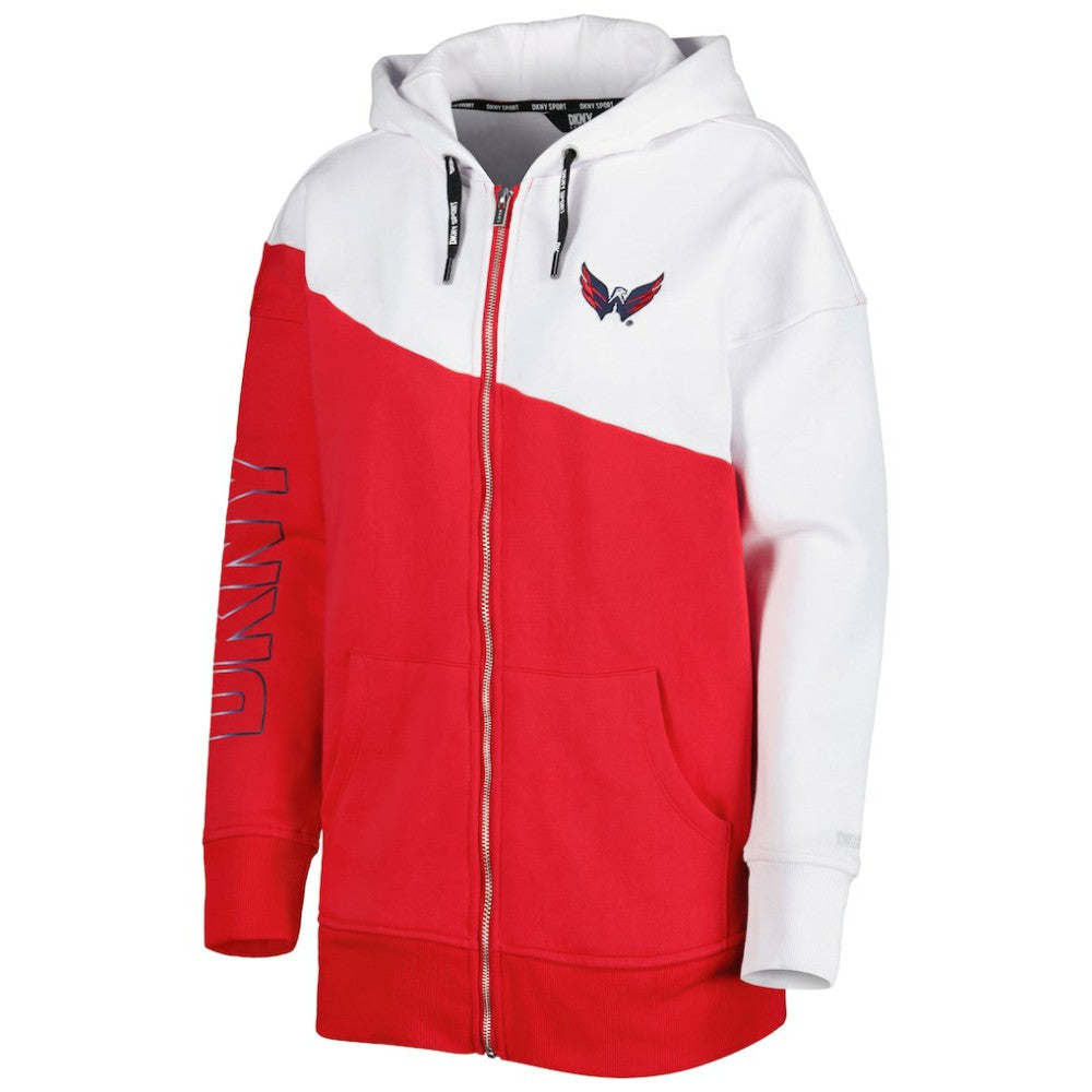 Washington Capitals DKNY Sport Women's Gina Full-Zip Hoodie Red/White