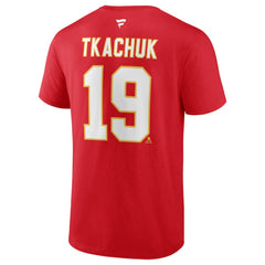 Matthew Tkachuk Calgary Flames Fanatics Authentic Stack Name & Number T-Shirt Red
