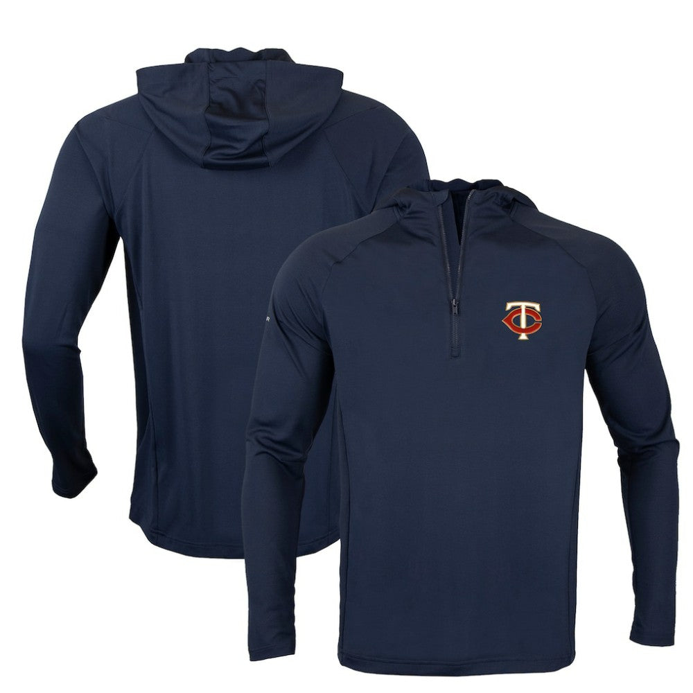 Minnesota Twins Levelwear Zander Insignia Core Quarter-Zip Pullover Hoodie - Navy