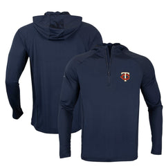 Minnesota Twins Levelwear Zander Insignia Core Quarter-Zip Pullover Hoodie - Navy