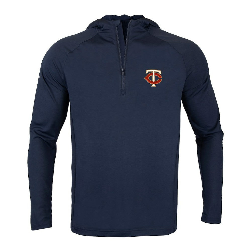 Minnesota Twins Levelwear Zander Insignia Core Quarter-Zip Pullover Hoodie - Navy