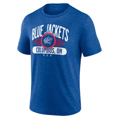 Columbus Blue Jackets Badge of Honor Tri-Blend T-Shirt Royal