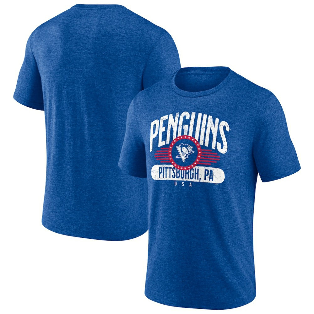 Pittsburgh Penguins Badge of Honor Tri-Blend T-Shirt Royal