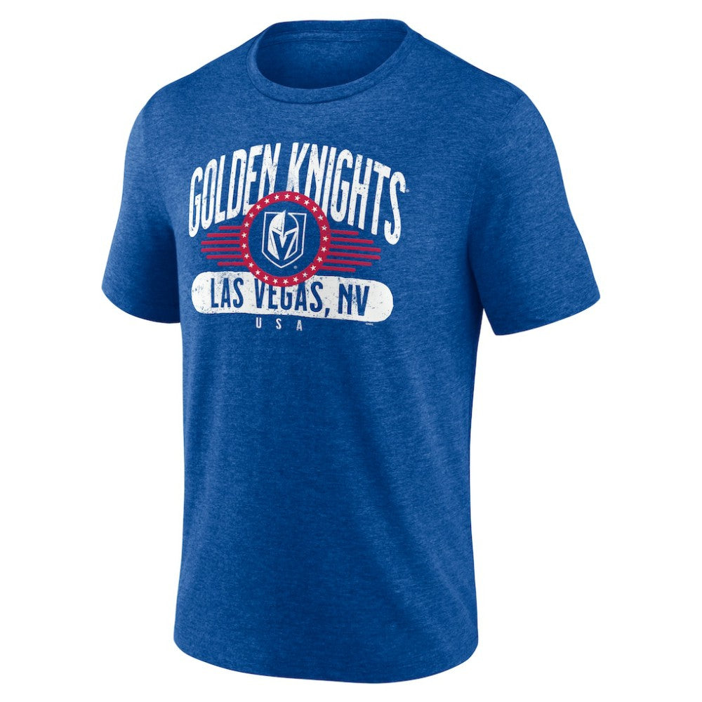 Vegas Golden Knights Badge of Honor Tri-Blend T-Shirt Royal