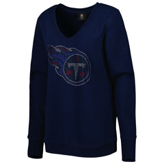 Tennessee Titans Cuce Women's Deep V-Neck Pullover Sweatshirt - Navy online