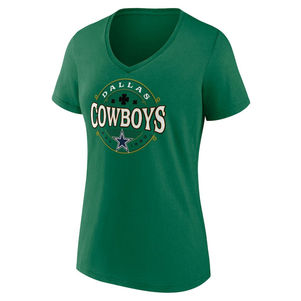 Dallas Cowboys Women's Lucky Celtic V-Neck T-Shirt - Green discount