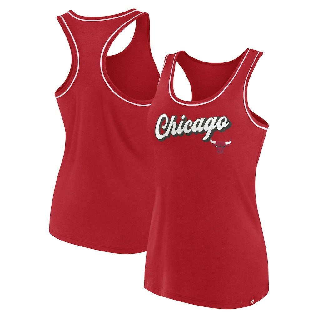 Chicago Bulls Women's Wordmark Logo Racerback Tank Top sale - Red | Fanatics outlet