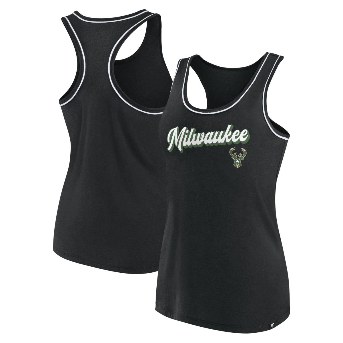 Milwaukee Bucks Women's Wordmark Logo Racerback Tank Top - Black | Fanatics discount