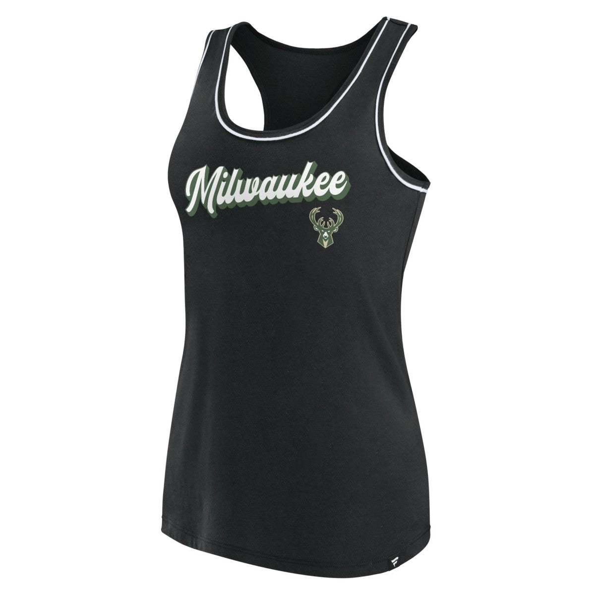 Milwaukee Bucks Women's Wordmark Logo Racerback Tank Top - Black | Fanatics discount