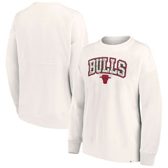 Chicago Bulls Women's Tonal Leopard Pullover Sweatshirt - White | Fanatics for sale
