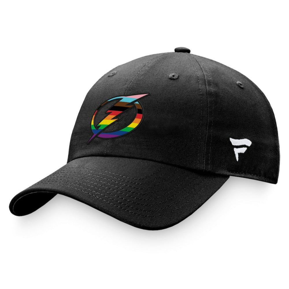 Tampa Bay Lightning Fanatics Team Logo Pride Adjustable Hat Black