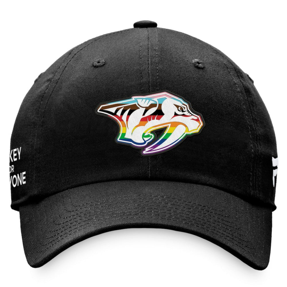 Nashville Predators Fanatics Team Logo Pride Adjustable Hat Black
