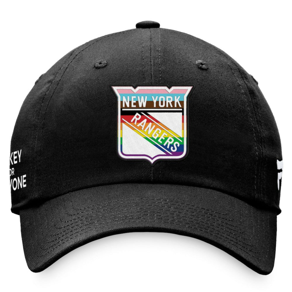 New York Rangers Fanatics Team Logo Pride Adjustable Hat Black