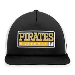 Pittsburgh Pirates Majestic Foam Trucker Snapback Hat - Black/White