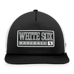Chicago White Sox Majestic Foam Trucker Snapback Hat - Black/White