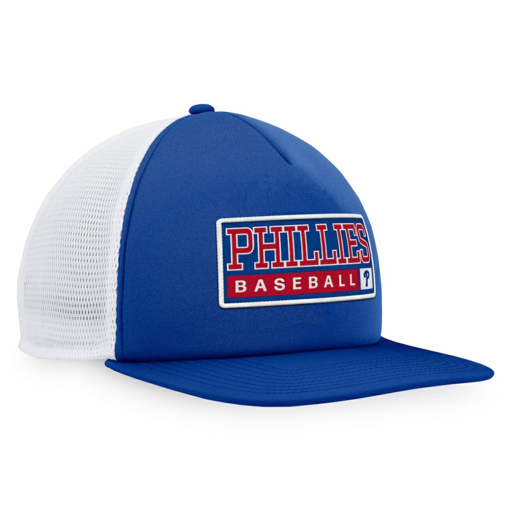 Philadelphia Phillies Majestic Foam Trucker Snapback Hat - Royal/White