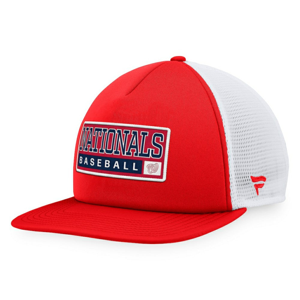 Washington Nationals Majestic Foam Trucker Snapback Hat - Red/White